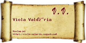 Viola Valéria névjegykártya